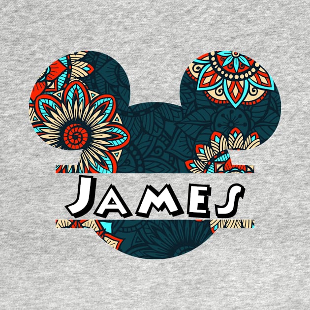 James Name With Seamless Pattern by Maddalena's